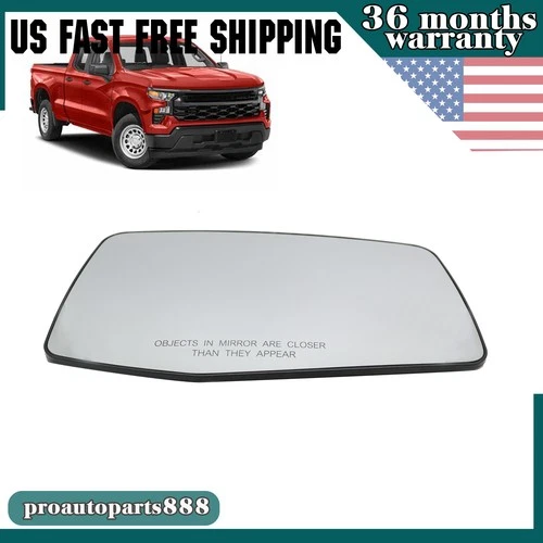 Mirror Glass Heated Passenger Right Side Heated For 19-2024 Sierra Silverado