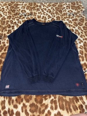 Ariat FR CAT2 2112 Navy Cotton Long Sleeve Unisex Work Shirt 3XL