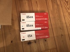 CANON 054 054H GENUINE TONER CARTRIDGE SET Cyan Yellow Magenta 2 NEW 1 OPEN BOX