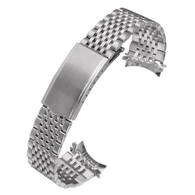 Quality Solid Stainless Steel Watch Band Strap Arc Bracelet 18/19/20mm for Omega