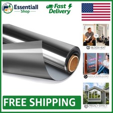 Static Cling One-Way Window Tint - Black-Silver, UV Heat Blocking Protection