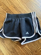 Adidas Black with Light Pink Stripes Athletic Shorts Girls Size XS