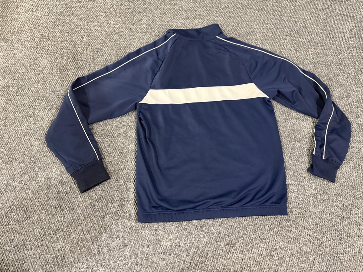 Nike Jacket Mens Small Blue White Track Full Zip Stripe Athletic