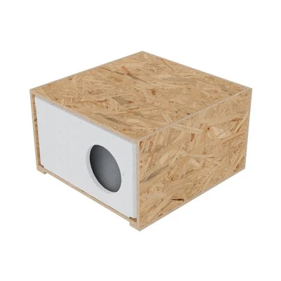 QLS Wetterfestes Katzenhaus aus Styropor – 43x41 cm isoliertes Schutzhäuschen