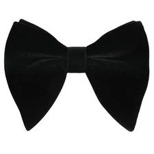 Velvet Pre-tied Adjustable Bow Tie for Men Oversize Formal Solid Tuxedo Bow T...