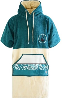 WAVE HAWAII Surf Poncho PETROL VELOURS COTTON Poncho 2026 Beachwear Overall Kapu