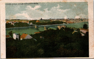 #ad #ad Koblenz Germany Pfaffendorfer Bridge Scenic View Antique Postcard $4.00