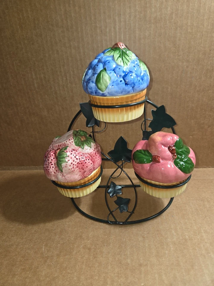 Juego de condimentos tarros de gelatina de mermelada con soporte de cesta de alambre verde y hiedra para tu hogar Foto 2 de 4