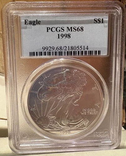 1998 American Eagle Silver $1 - Certified PCGS MS 68