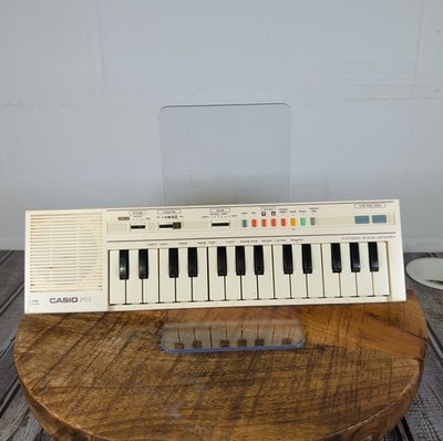 Vintage Casio PT-1 Mini Synth, Retro 80s Keyboard Piano, White, Clean, Works