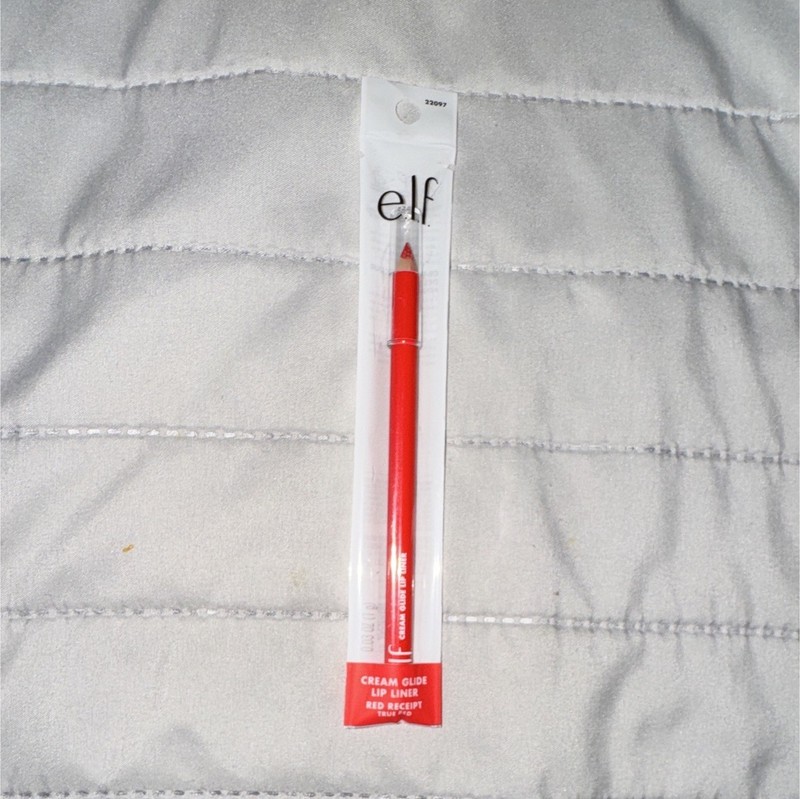 e.l.f. Cream Glide Lip Liner Pencil Red Receipt True Red Shade 0.03 oz