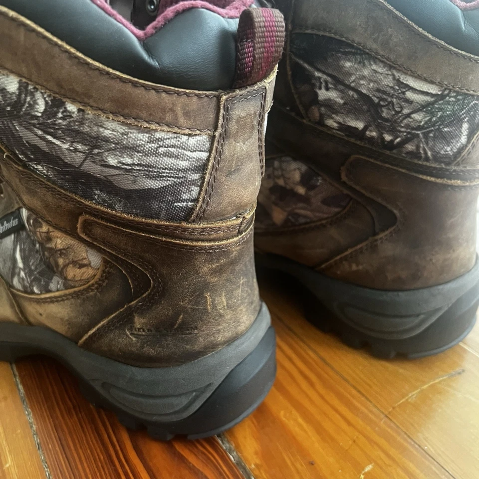 Field & Stream Mens 10 Leather Camo Hunting Boots Thinsulate 800g Waterproof - Image 4 of 4