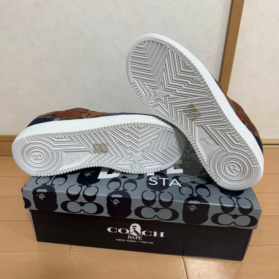 COACH A Bathing Ape BAPE STA Sneakers Denim Navy (US 10, UK 9.5) - near mint image 10