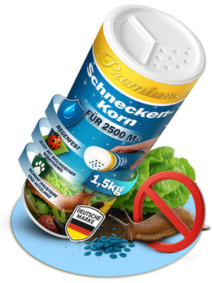Schneckenkorn Blau 1,5kg Regenfest - Nacktschnecken Tierschonend 900g 600g 300g