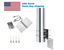 Heavy Duty Pole Mount Bracket for Antenna, Outdoor Mast Mount with U-Bolt Clamp