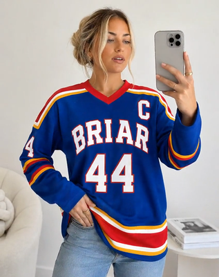 Custom Briar Hawks Hockey Jersey Garrett Graham 44 Off Campus