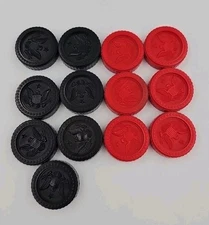 ELGO Plastics Inc Interlocking American Plastic Checkers Lot Of 13