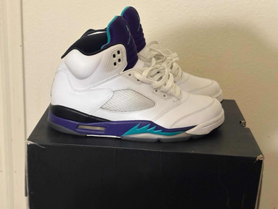 Jordan Air Jordan 5 Retro Grape 2013 White Purple Teal Black 136027-108