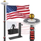 EZ GO 30Ft Tailgate Telescopic Flag Pole Kit with Solar Light & Tire Mount Base — photo 1