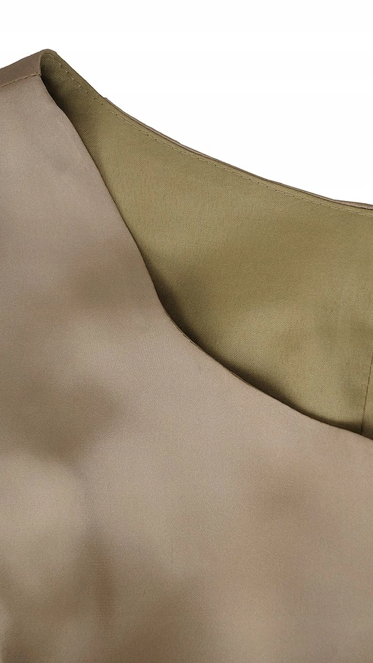 Carla Moreno Idalia Midikleid Chiffon Crinkle Kurzarm Rosa Khaki Kupfer 42 44 - Bild 3 von 4