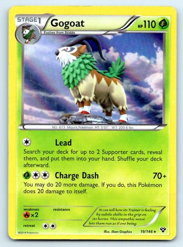 Pokemon Gogoat 19/146 XY Base Set XY HOLO R NM