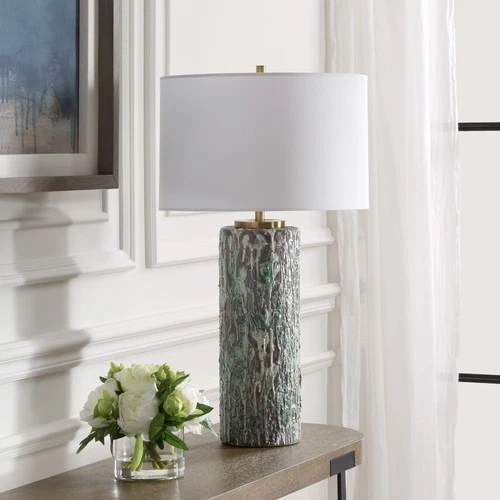 Uttermost 30350 Meltdown 29" Tall Buffet Table Lamp - Ivory Teal - Picture 4 of 6