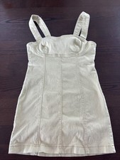 Urban Outfitters Cotton Ivory Mini Summer Sun Dress Size M Cutout Back ST42
