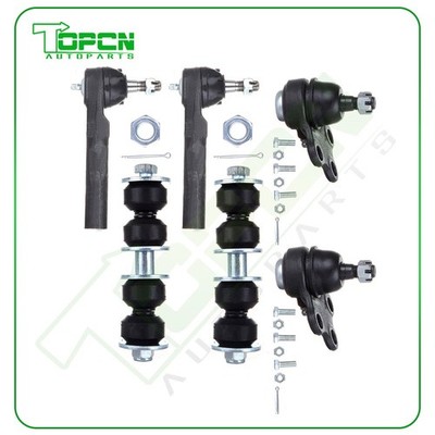 6pcs Front Ball Joints Tie Rods Sway Bars Kit For 1995-2004 2005 Chevy Cavalier