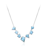 Cavill Larimar Collier 13,65Ct Cabochon 925 Silber Rhodiniert Blau