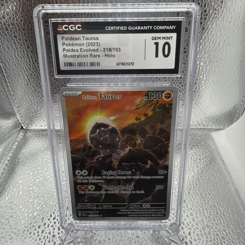 2023 POKEMON: S&V PALDEA EVOLVED #218/193 PALDEAN TAUROS CGC 10 GEM MINT