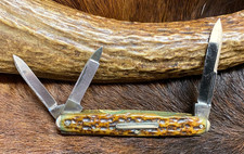Winchester, Trademark, USA., Splitback Whittler Knife, Jigged Bone, 3 1/4"