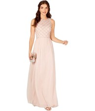 Adrianna Papell Womens Bodice A-line Dress, blush, 8