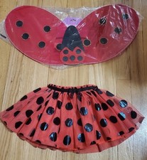 Lady Bug Girl Halloween Cosplay Costume Skirt Wings Size 2T NWT