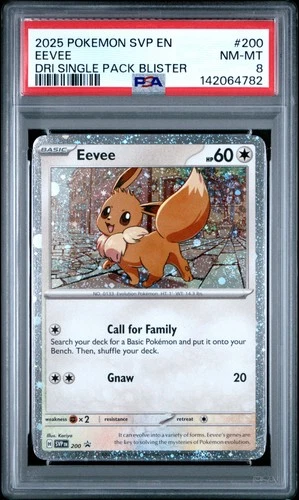 4782 Eevee 2025 Pokemon Destined Rivals Single Blister Promo - SVP EN #200 PSA 8