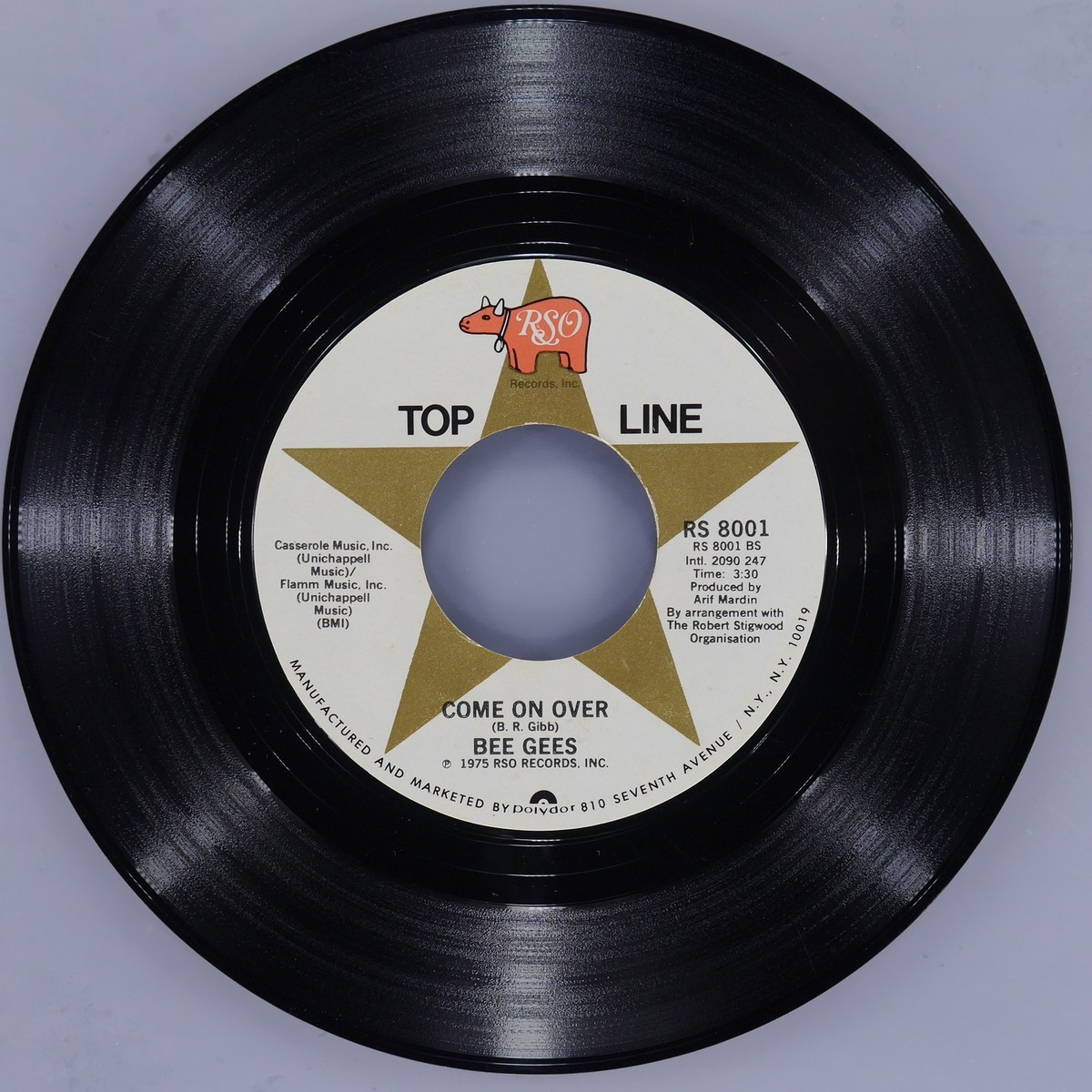 BEE GEES Jive Talkin' / Come On Over RSO RS 8001 VG+ 45 Rhythm