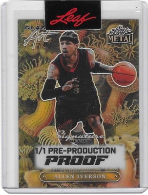 ALLEN IVERSON 2024 Leaf Signature Series Classic Art 1/1 Pre-Production Proof  