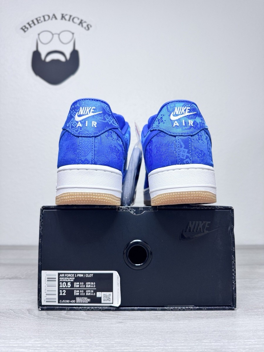 Size 10.5 - CLOT x Nike Air Force 1 PRM Royal Blue Silk CJ5290-400