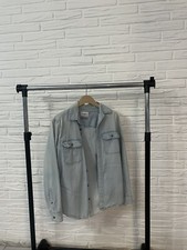 light blue denim button down shirt small