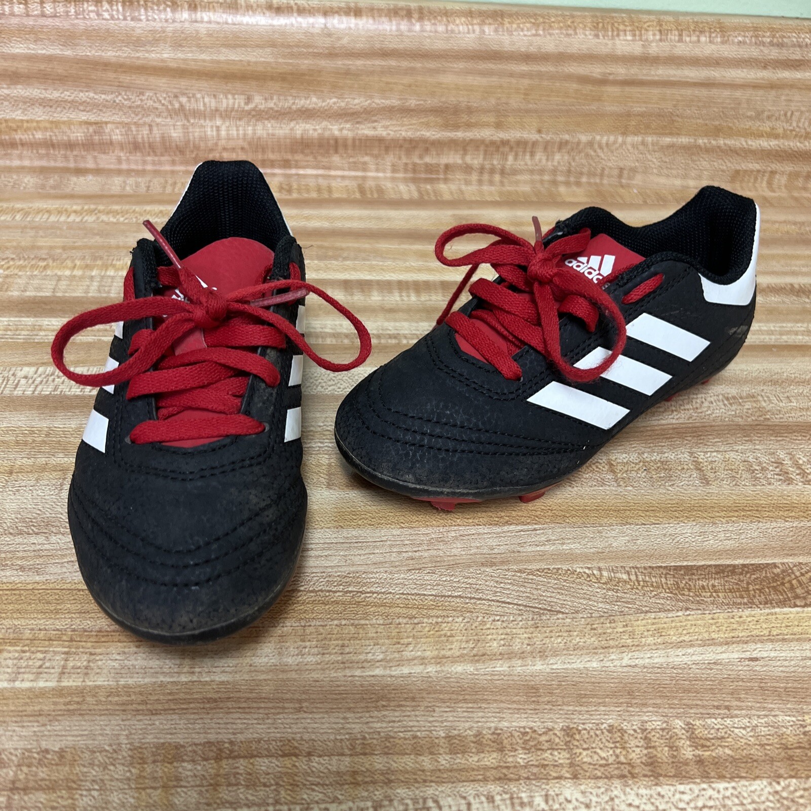 Adidas Goletto VI FG J Size 12K kids Soccer Shoes Black Red Cleats