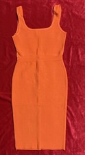 Little Orange Dress Simple Sleeveless Sexy Back Cocktail NYE Bodycon Size Small