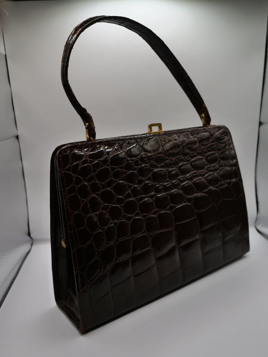 バッグ Roen leather west shoulderbag crocodile Classic A W-West Germany pre-owned Brown Crocodile Handbag | eBay