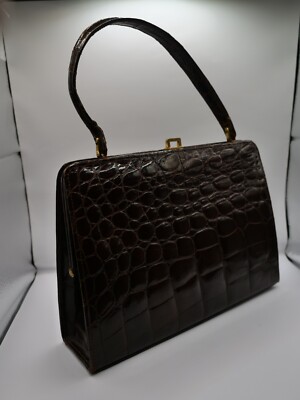 バッグ Roen leather west shoulderbag crocodile Classic A W-West Germany pre-owned Brown Crocodile Handbag | eBay