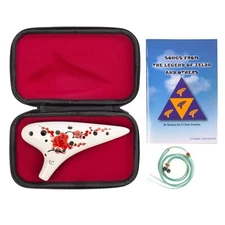 12 Hole Ceramic Ocarina "Red Plum Blossoms in Winter" Hand Painting 12 Hole A...