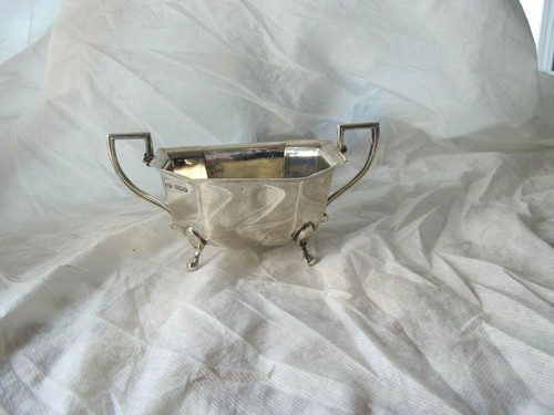 Antique English sterling silver sugar bowl 1939 Art Deco Sheffield 215 grams
