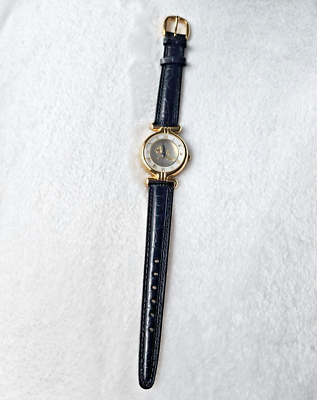 Vintage Mary Kay Black Fossil Quartz Watch Gold Face 7  display picture 1