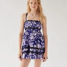 NWT Urban Outfitters Eliana Strappy-Back Floral Babydoll Dress Size Medium