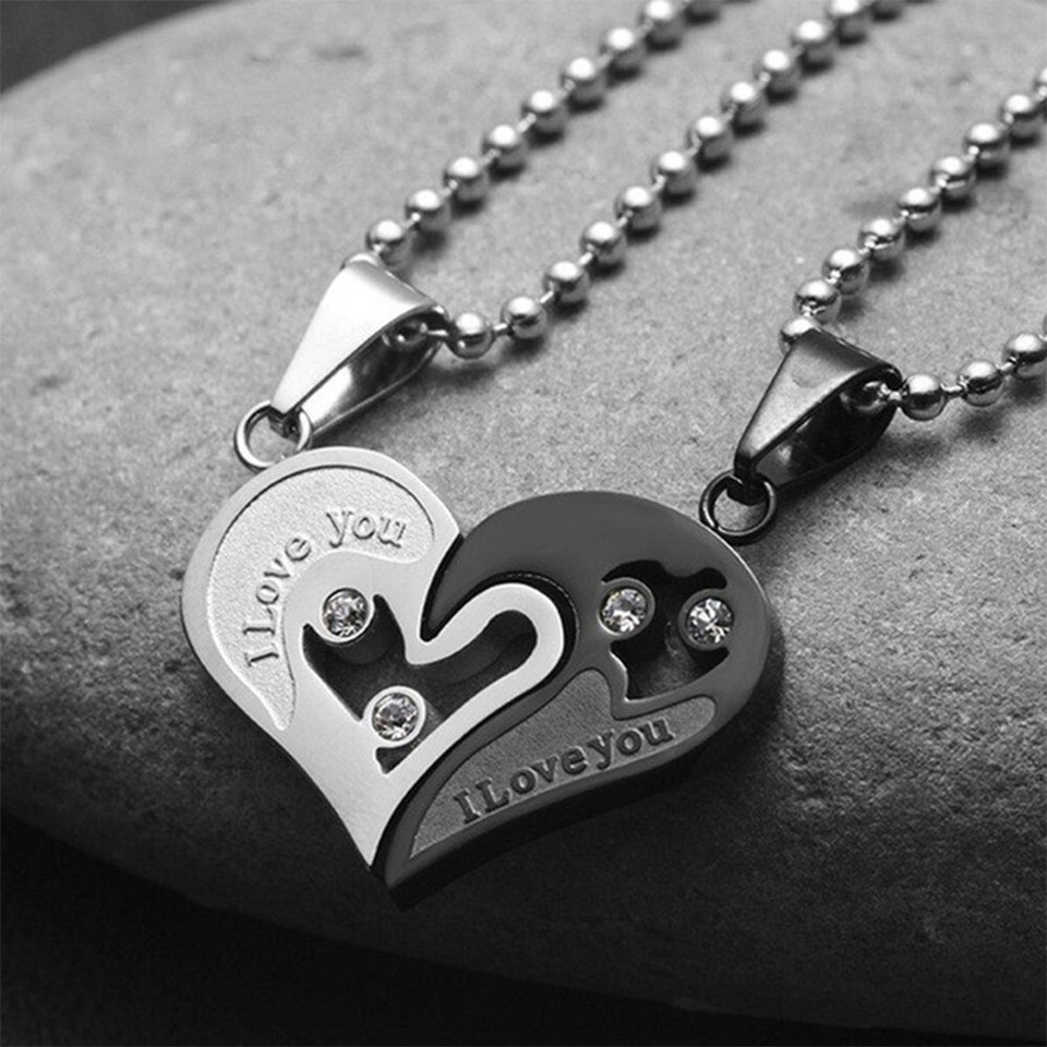 Stylish Friendship Jewelry Necklace Set featuring Broken Heart Pendants