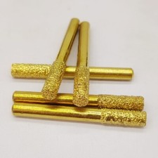 5Pcs Diamond Mounted Point 6mm Brazed Grinder Cylindrical Head Grinding Bit