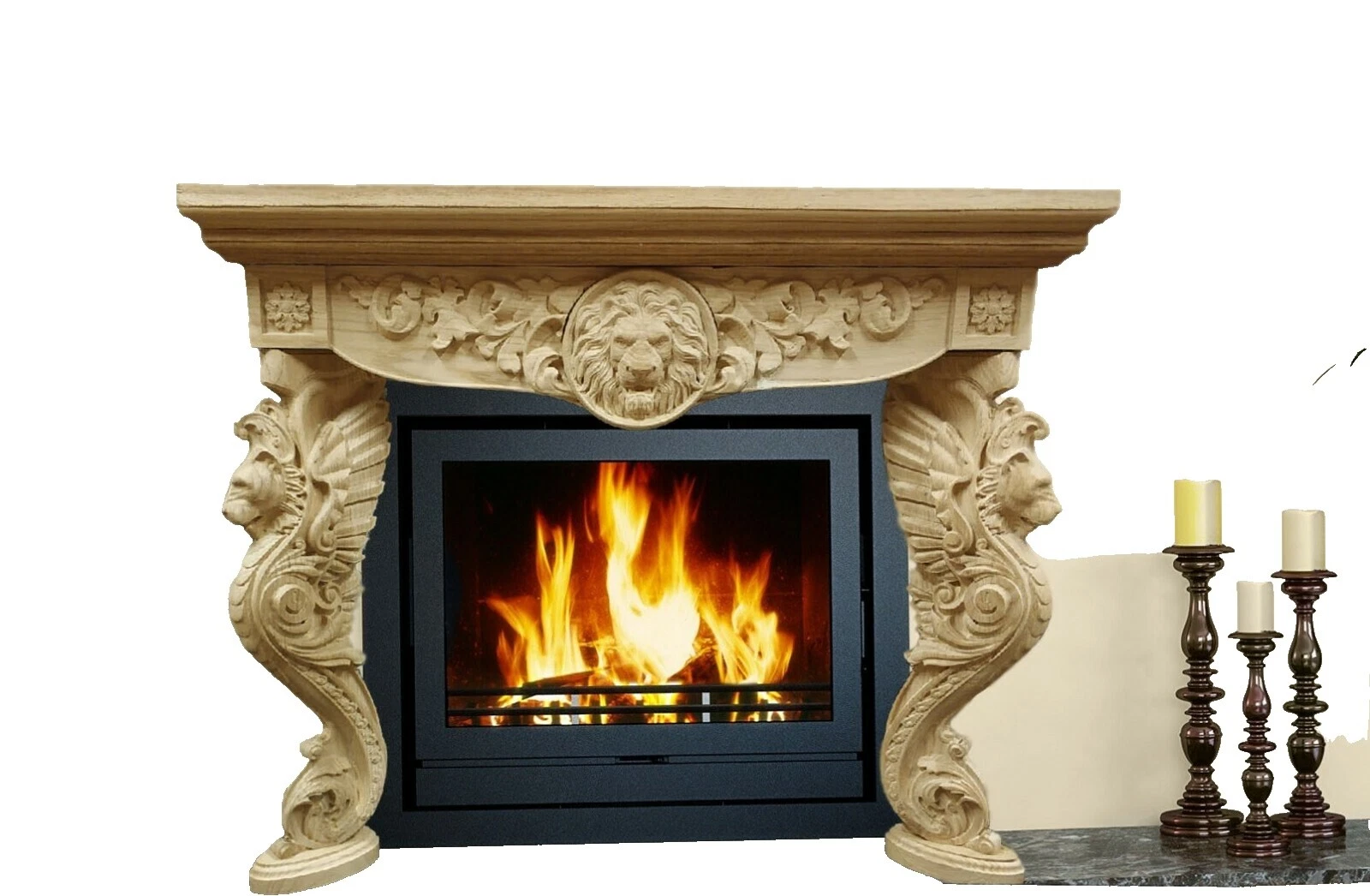 Brown Fireplace Mantels & Surrounds