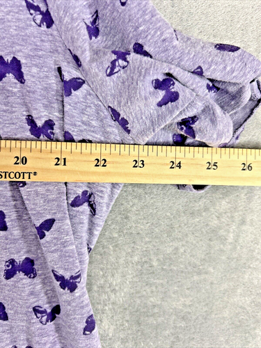 Lane Bryant 18 / 20 Purple Burn Out Butterflies Slit Sleeves T Shirt Cottage - Picture 13 of 14